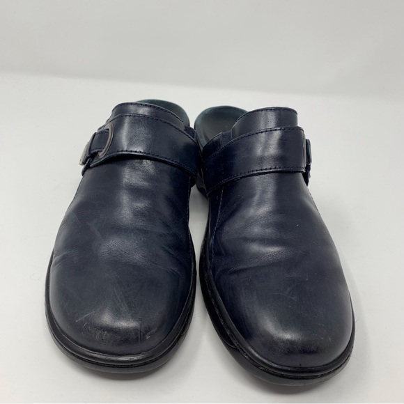 Clarks | Shoes | Clarks Classic Navy Blue Slip On Leather Clogs Size 9